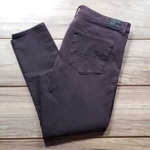 American Eagle Purple High-Rise Crop Jegging